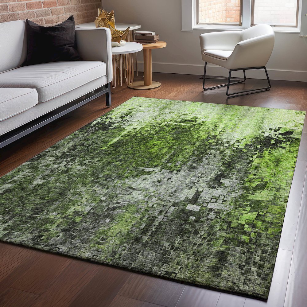 Premium Machine Washable Mayfield  Green 10' x 14' Rug. Picture 5