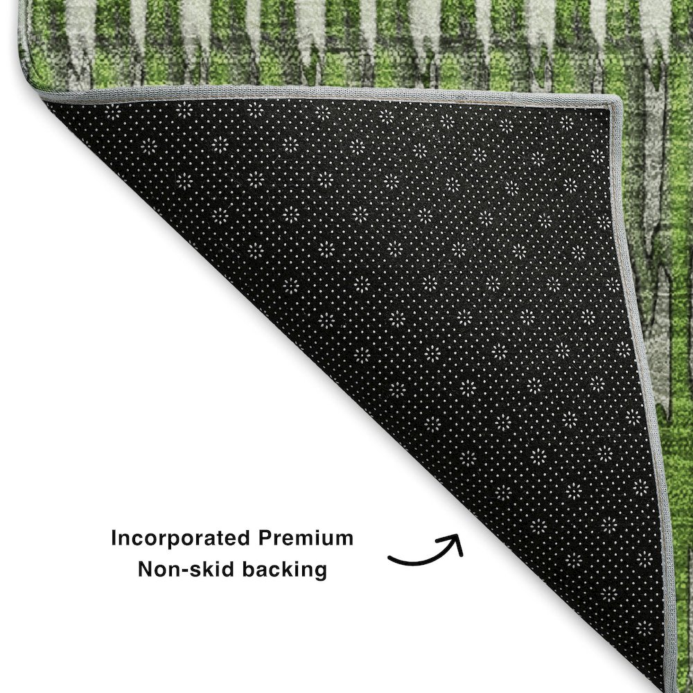 Premium Machine Washable Mayfield  Green 8' x 8' Round Rug. Picture 2