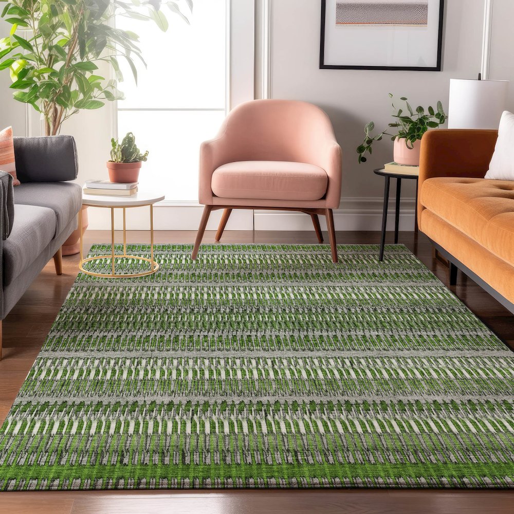 Premium Machine Washable Mayfield  Green 10' x 14' Rug. Picture 5