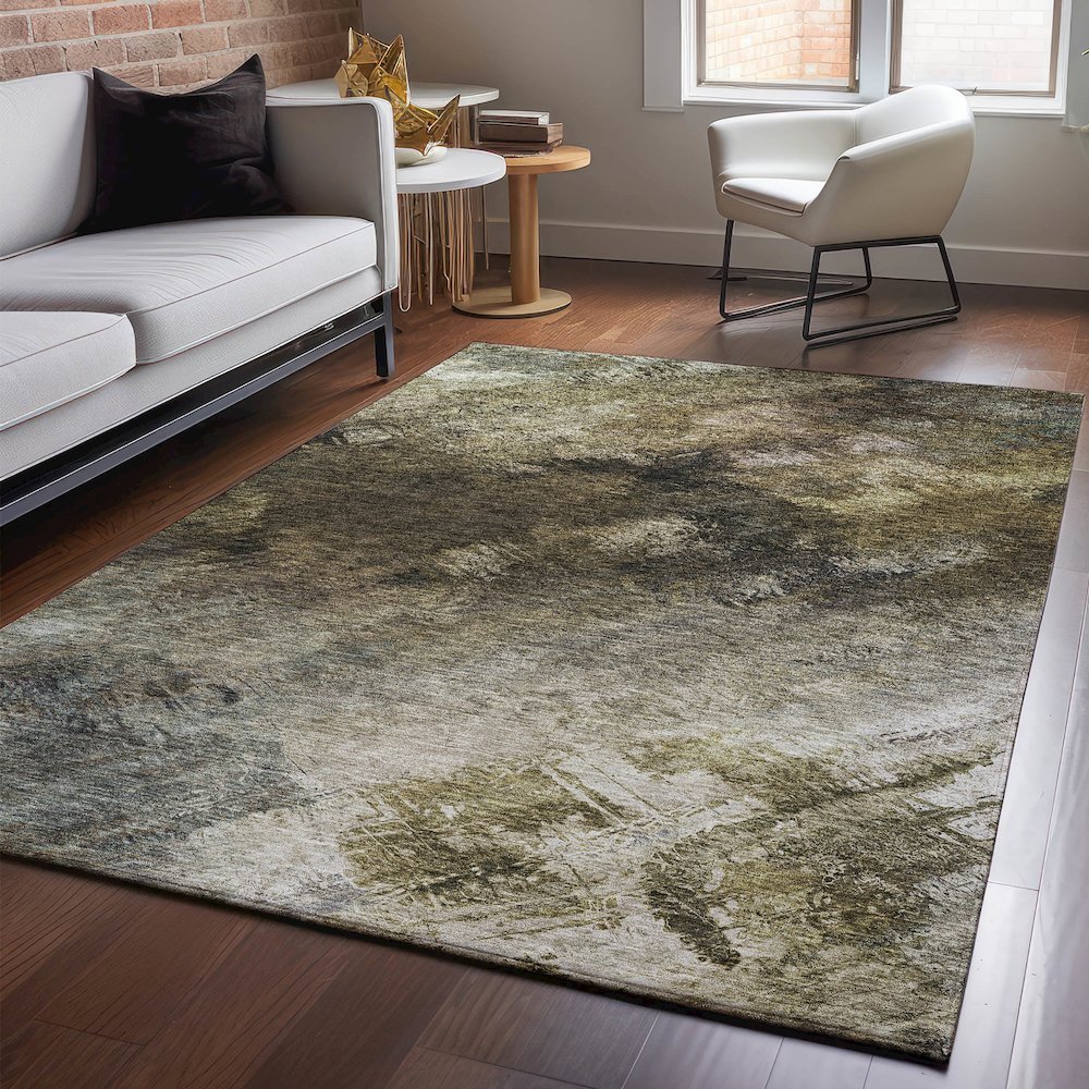 Premium Machine Washable Mayfield  Chocolate 10' x 14' Rug. Picture 5