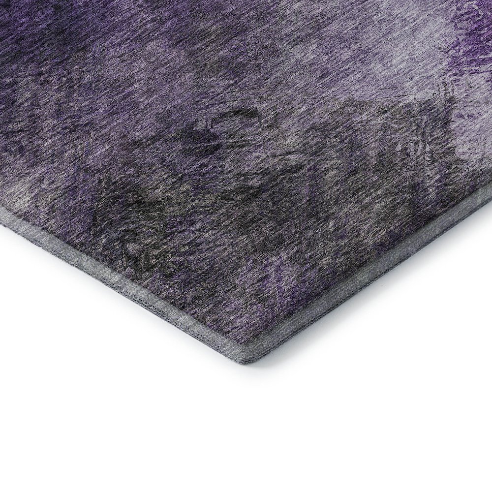 Premium Machine Washable Mayfield  Purple 8' x 8' Round Rug. Picture 3
