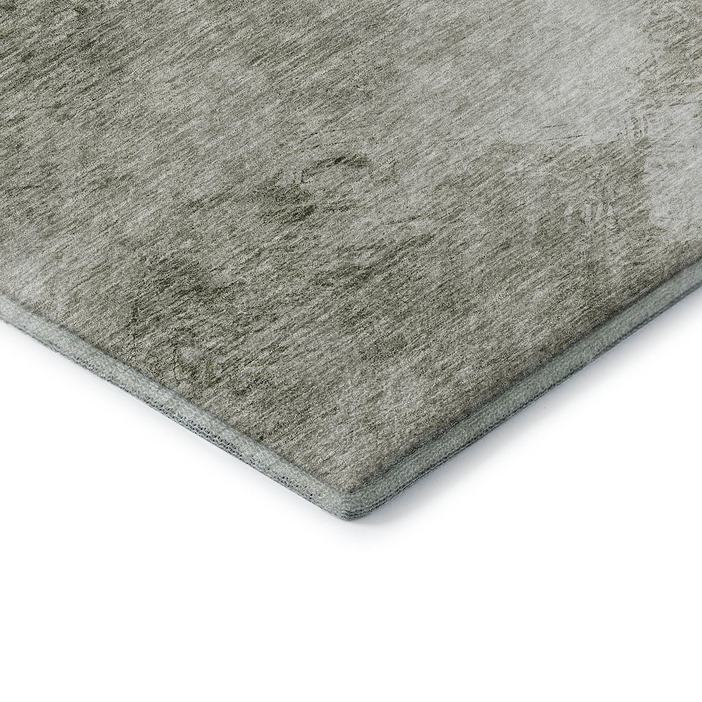 Premium Machine Washable Mayfield  Taupe 8' x 8' Round Rug. Picture 3