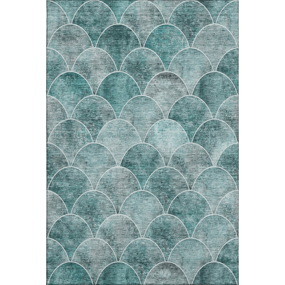 Premium Machine Washable Mayfield  Teal 10' x 14' Rug. Picture 1
