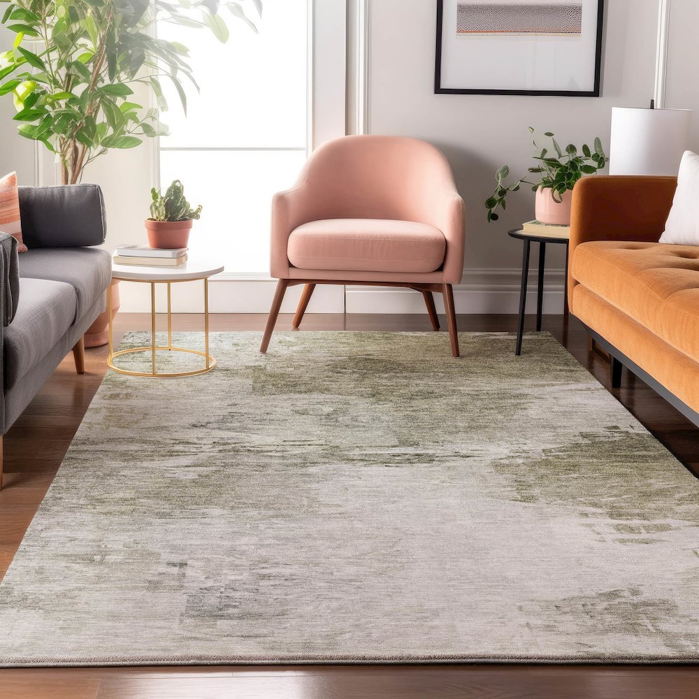 Premium Machine Washable Mayfield  Taupe 10' x 14' Rug. Picture 5