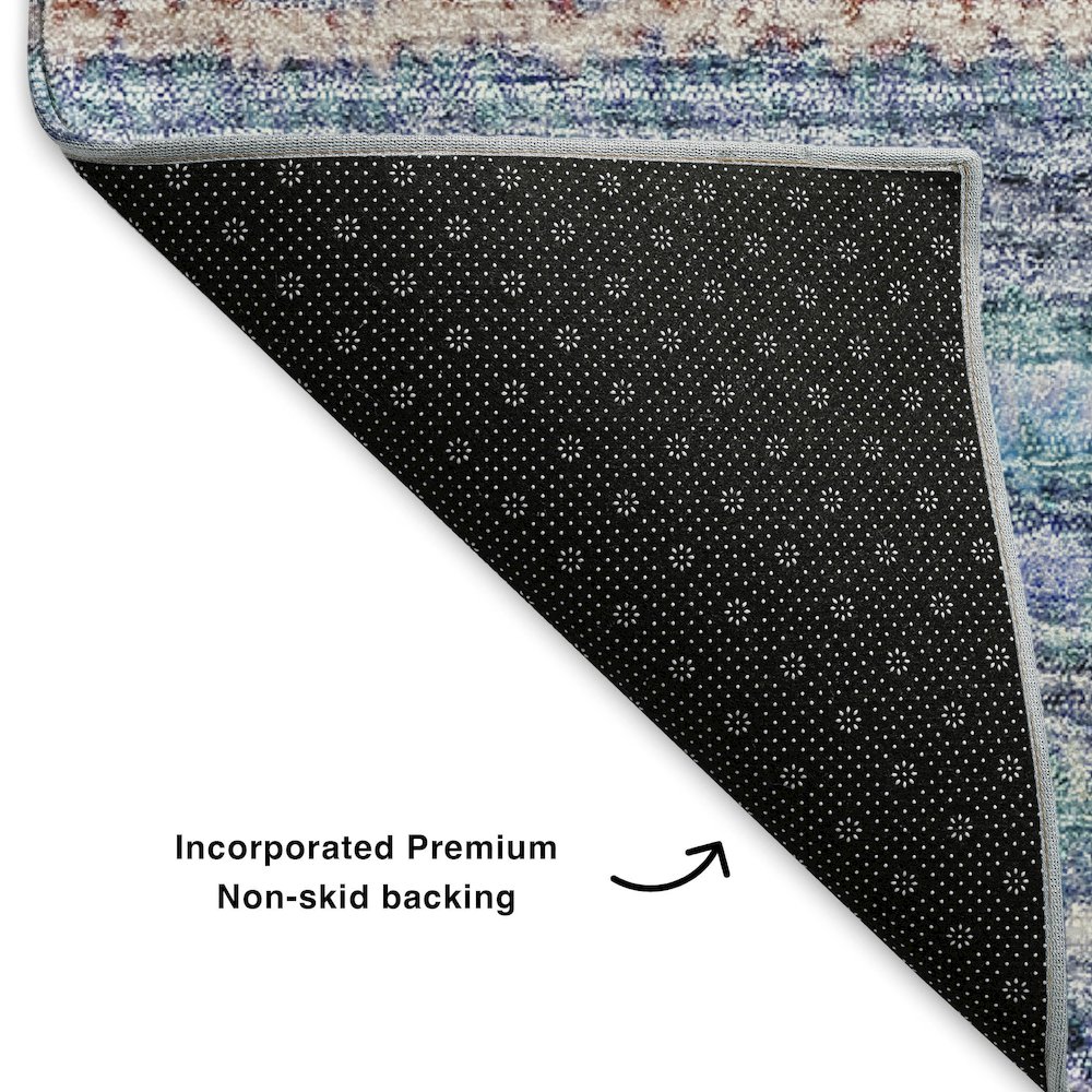 Premium Machine Washable Mayfield  Sky 8' x 8' Round Rug. Picture 2