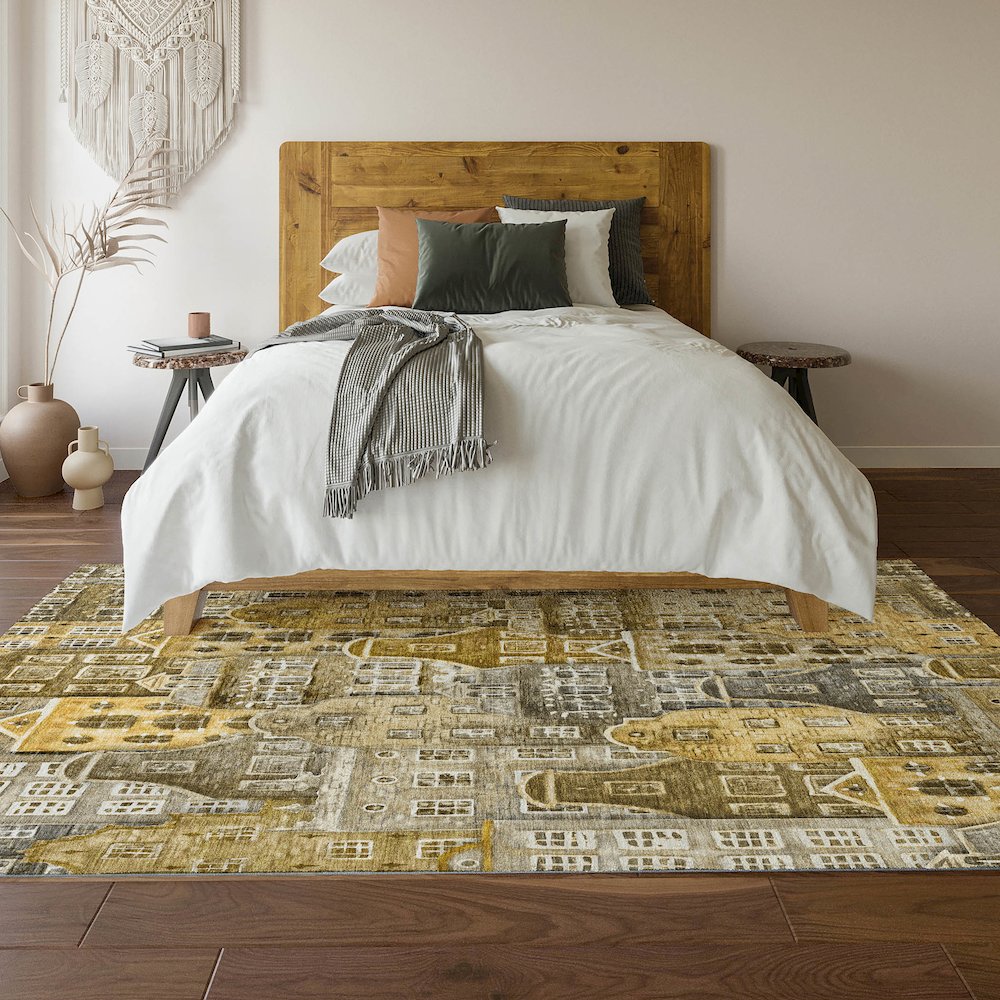 Premium Machine Washable Mayfield  Brown 10' x 14' Rug. Picture 6