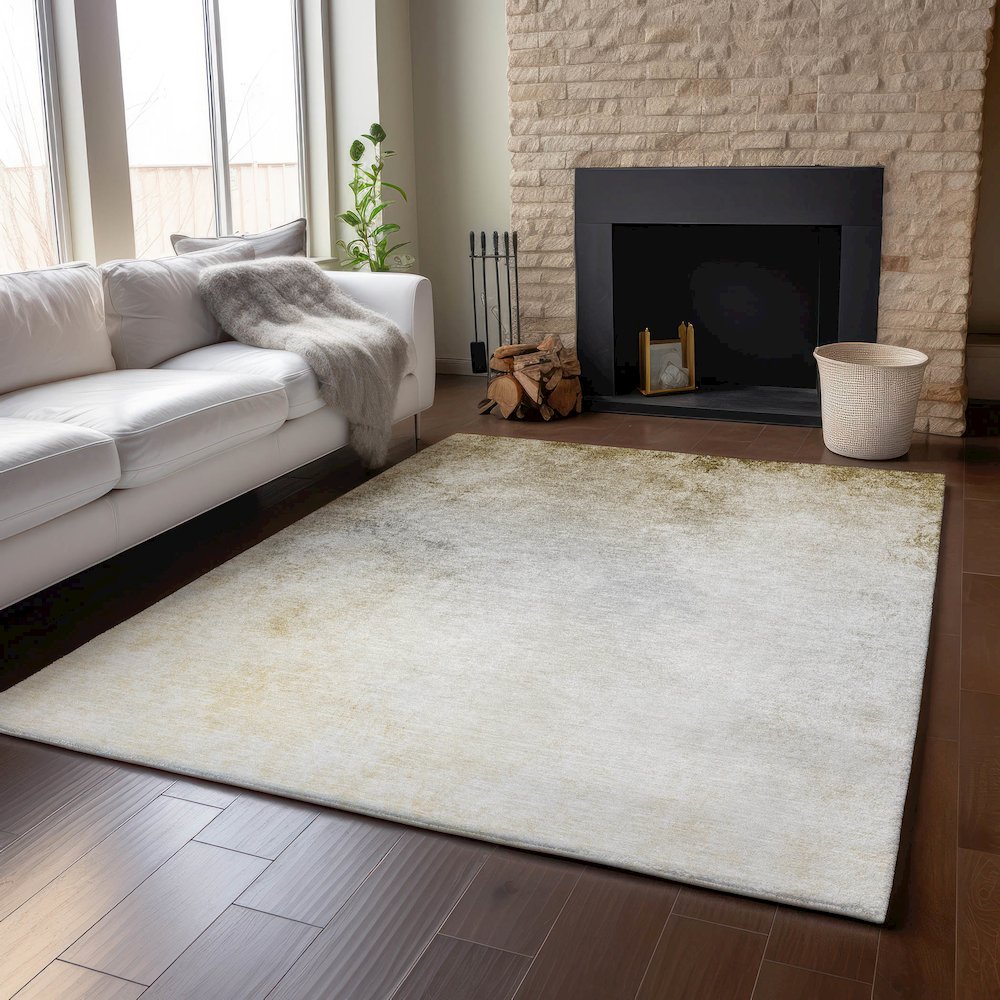 Premium Machine Washable Mayfield  Taupe 10' x 14' Rug. Picture 6