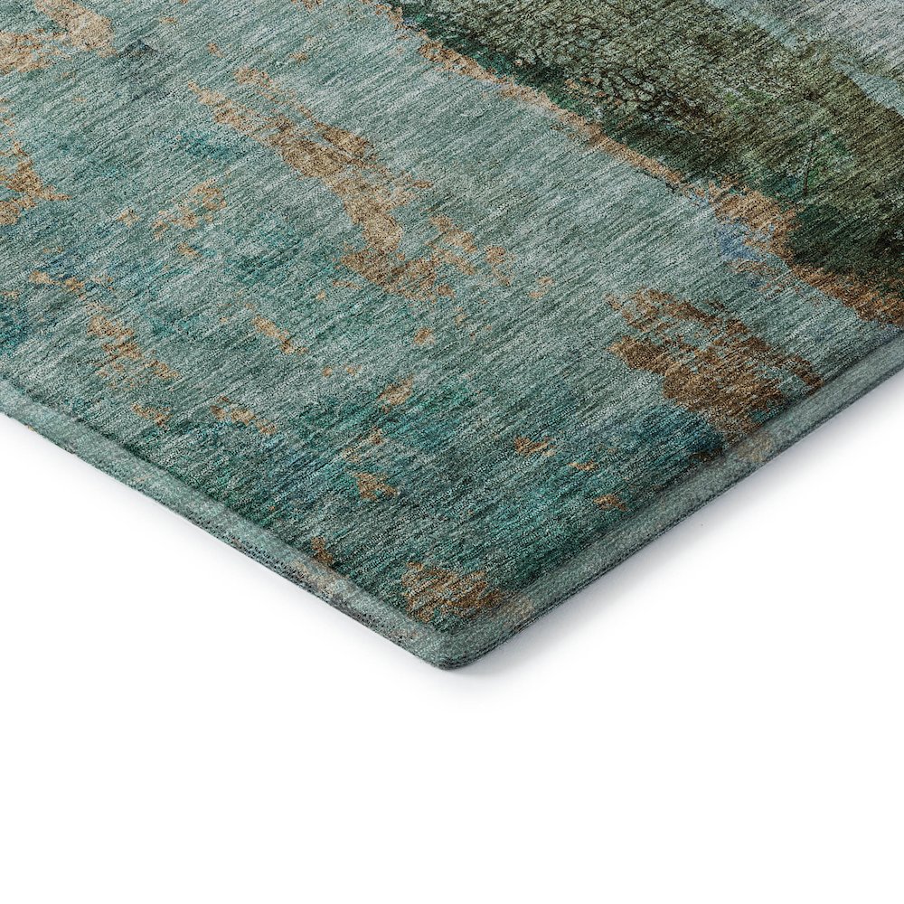 Premium Machine Washable Mayfield  Blue 8' x 8' Round Rug. Picture 3