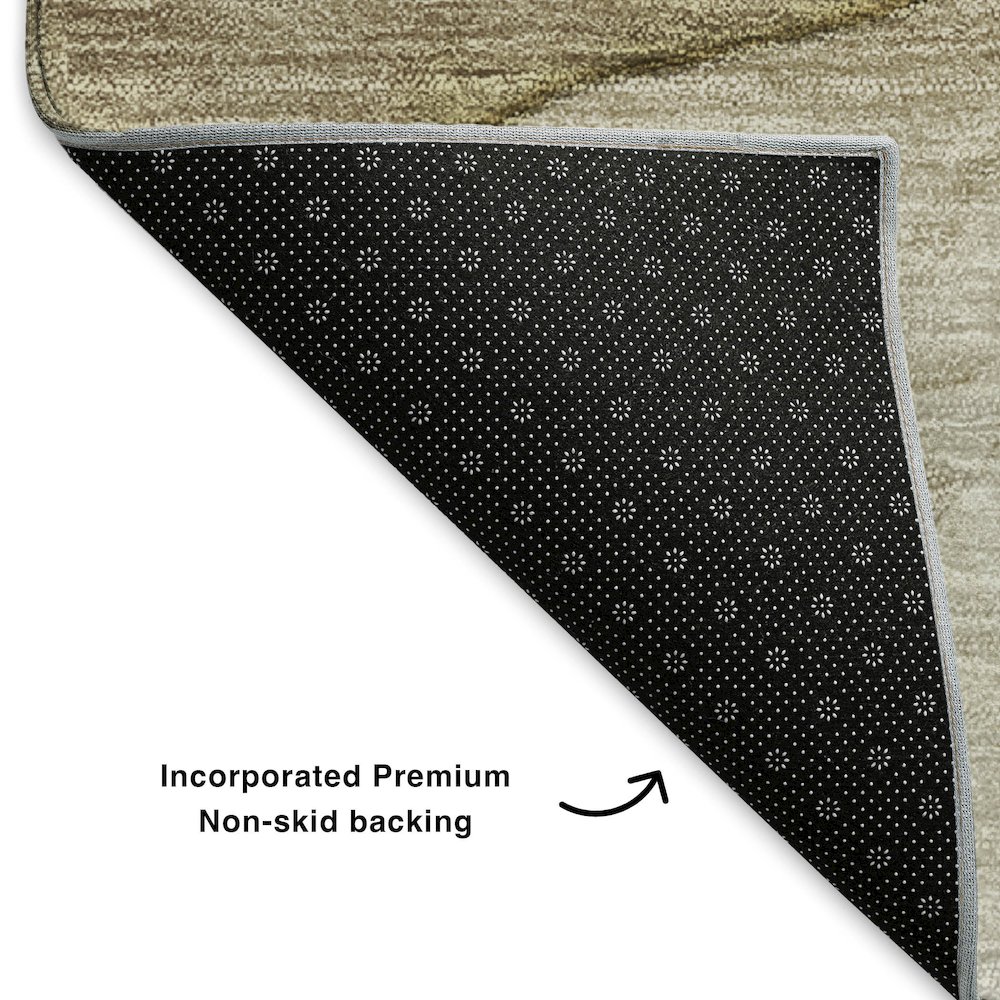 Premium Machine Washable Mayfield  Brown 8' x 8' Round Rug. Picture 2