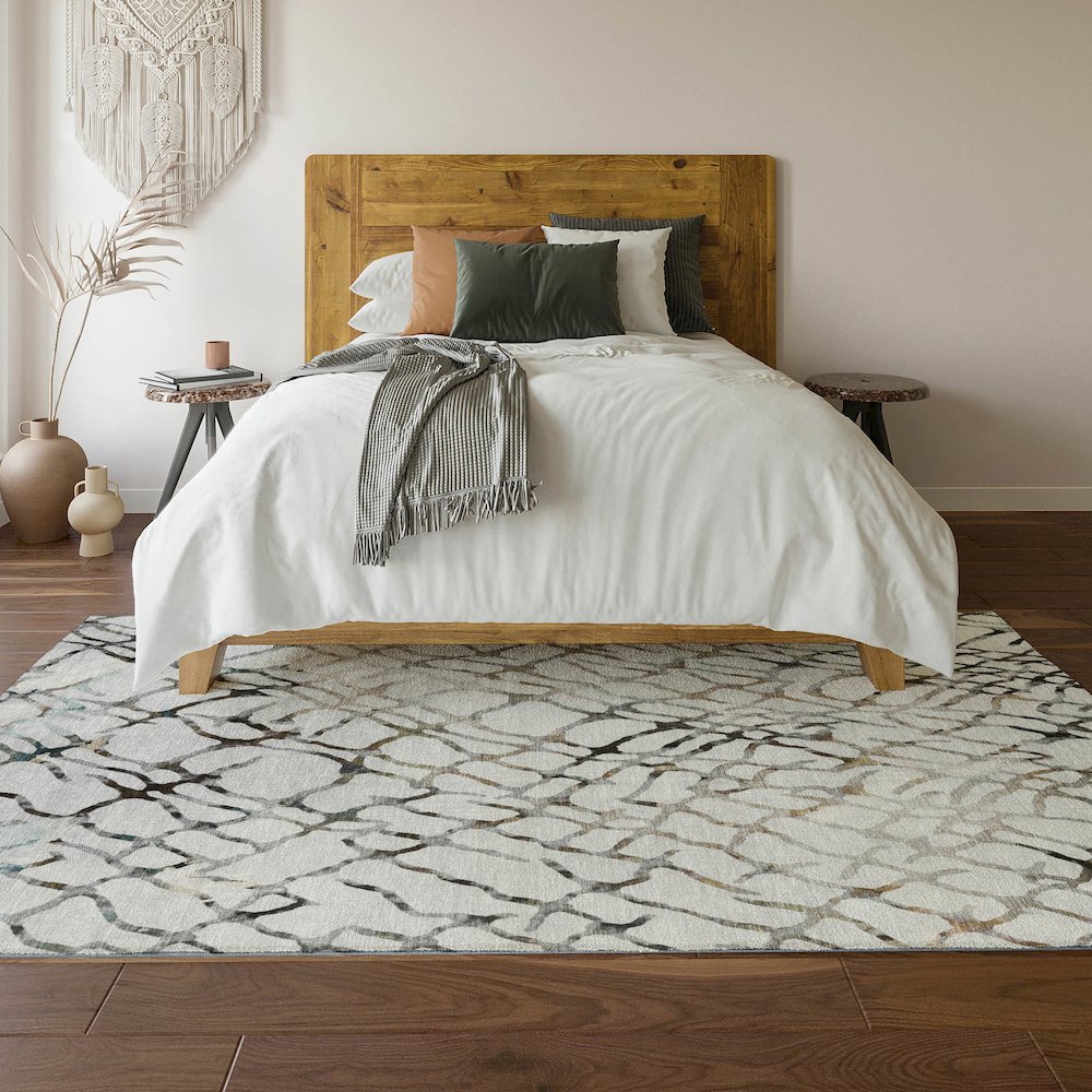 Premium Machine Washable Mayfield  Silver 10' x 14' Rug. Picture 6