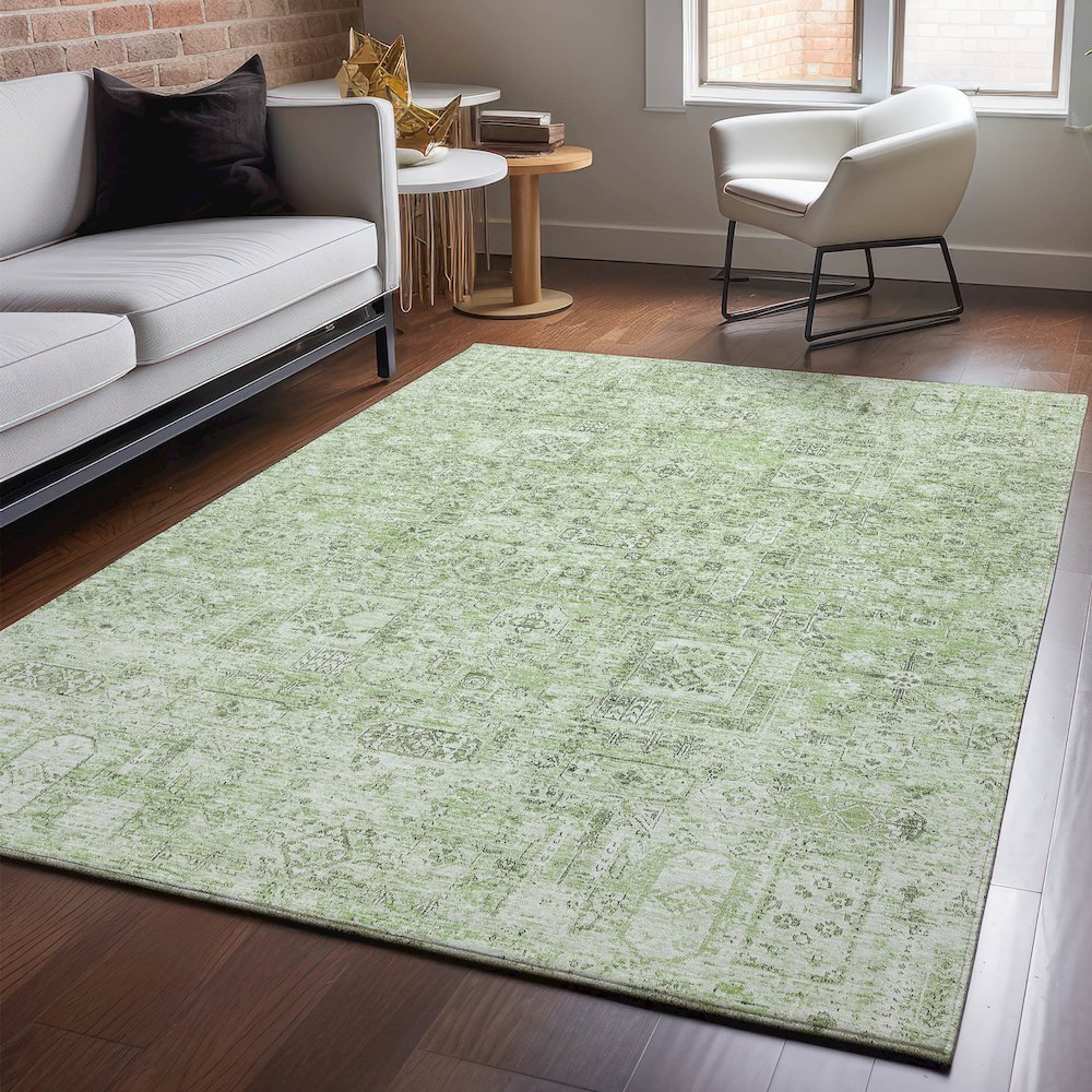 Premium Machine Washable Mayfield  Green 10' x 14' Rug. Picture 5