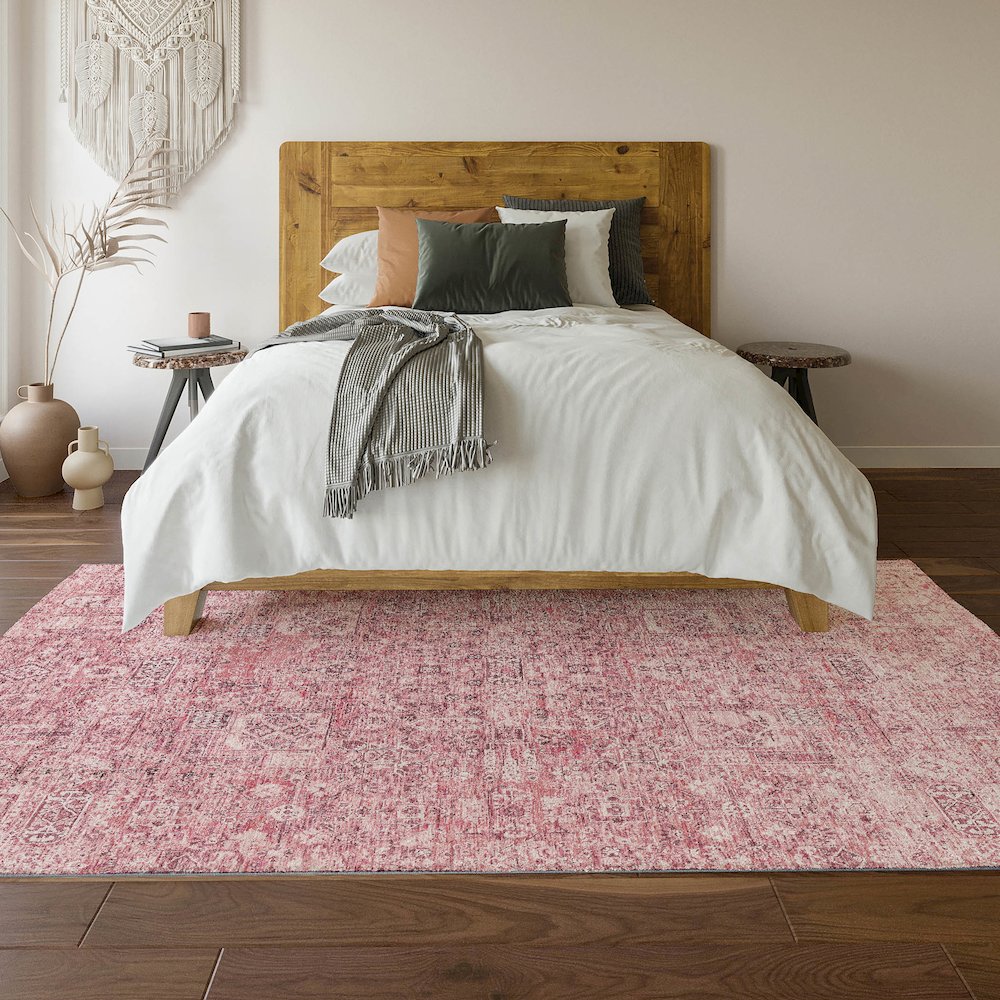 Premium Machine Washable Mayfield  Pink 10' x 14' Rug. Picture 6