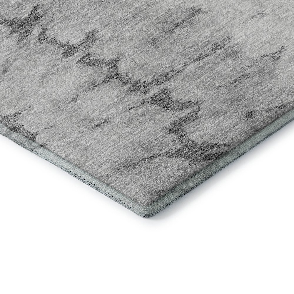 Premium Machine Washable Mayfield  Gray 8' x 8' Round Rug. Picture 3
