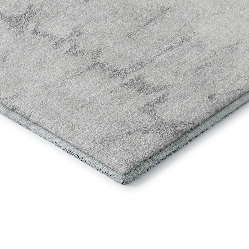 Premium Machine Washable Mayfield  Silver 8' x 8' Round Rug. Picture 3