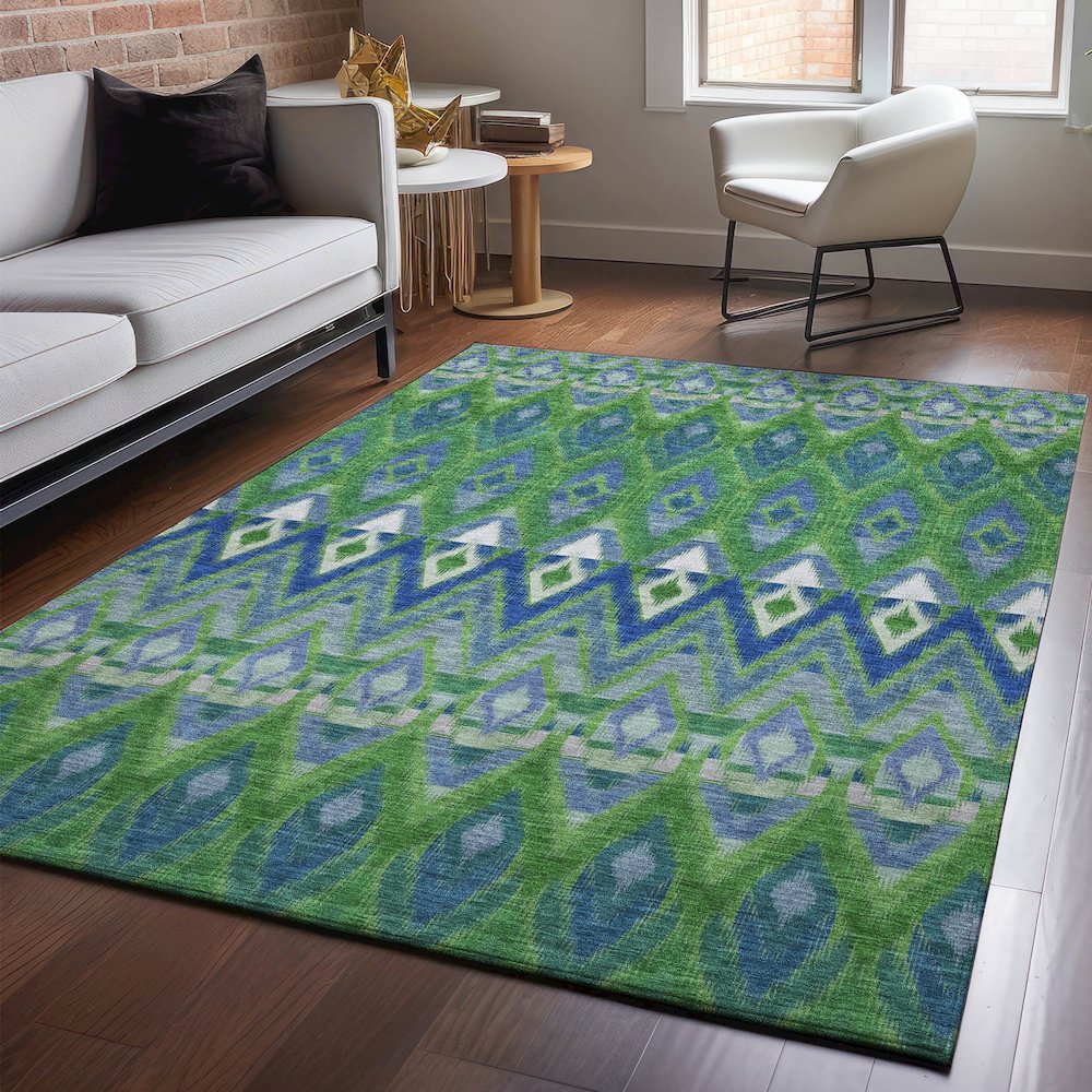 Premium Machine Washable Mayfield  Green 10' x 14' Rug. Picture 5