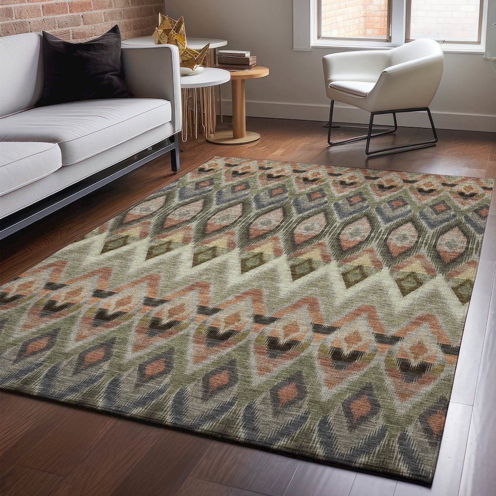 Premium Machine Washable Mayfield  Taupe 10' x 14' Rug. Picture 5