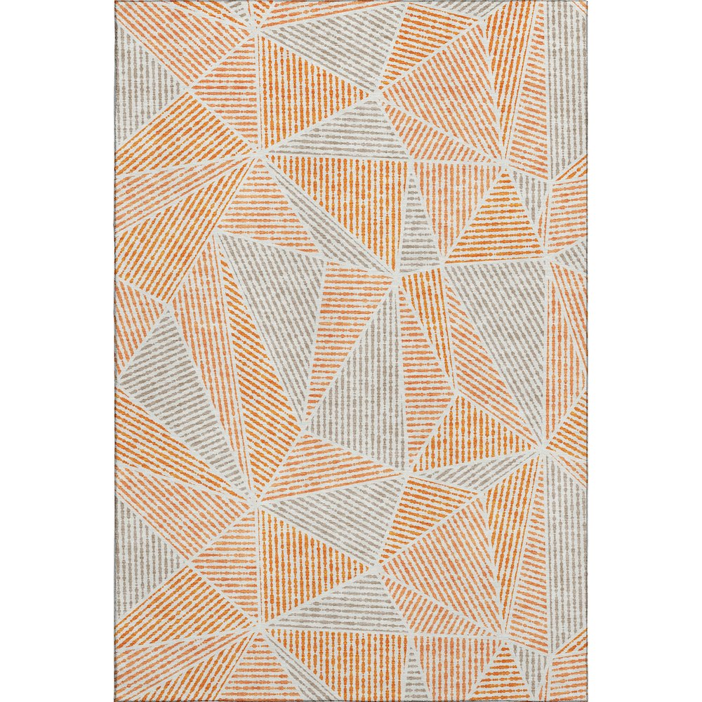 Premium Machine Washable Mayfield  Orange 10' x 14' Rug. Picture 1