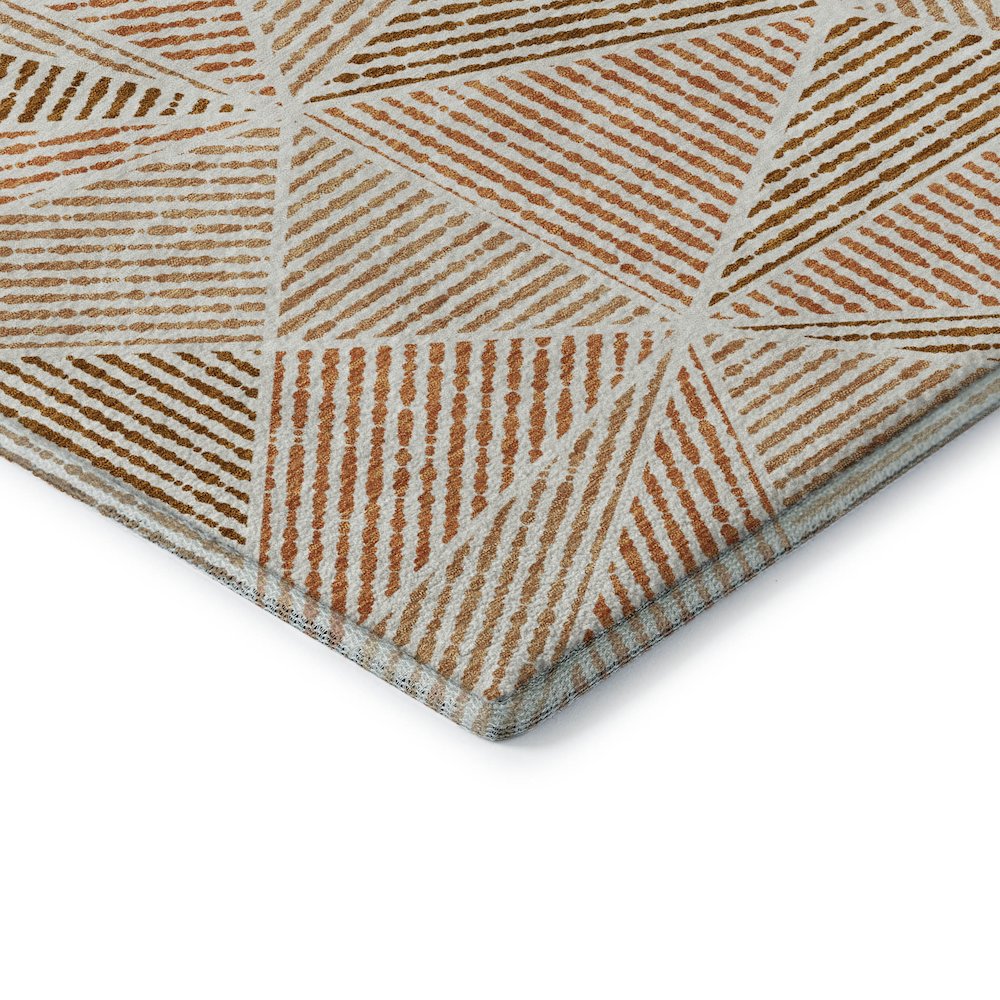Premium Machine Washable Mayfield  Terracotta 8' x 8' Round Rug. Picture 3