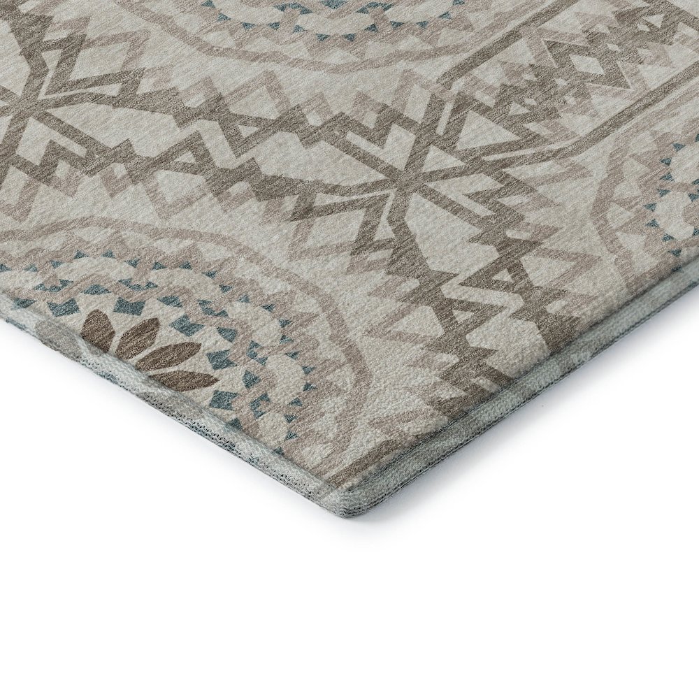 Premium Machine Washable Mayfield  Beige 8' x 8' Round Rug. Picture 3