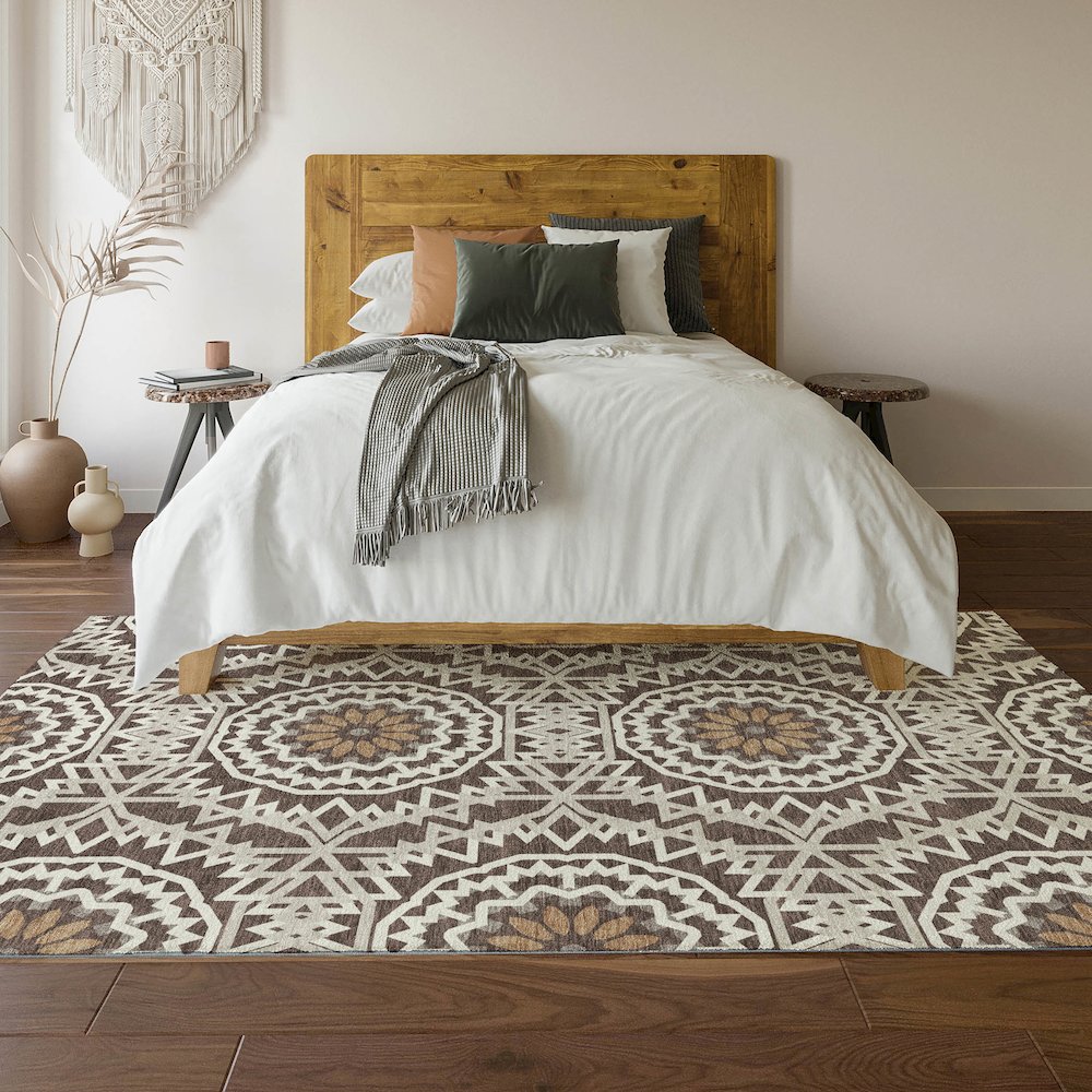 Premium Machine Washable Mayfield  Chocolate 10' x 14' Rug. Picture 6