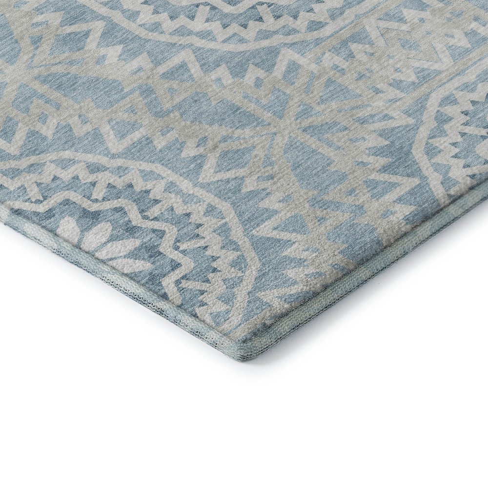 Premium Machine Washable Mayfield  Denim 8' x 8' Round Rug. Picture 3