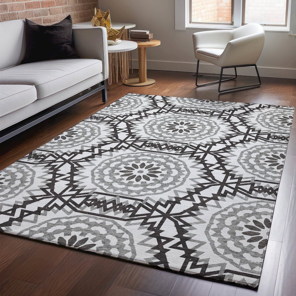 Premium Machine Washable Mayfield  White 10' x 14' Rug. Picture 5