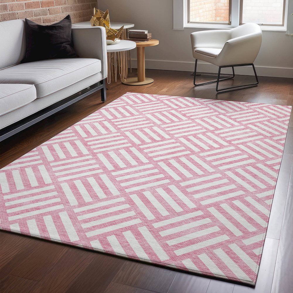Premium Machine Washable Mayfield  Pink 10' x 14' Rug. Picture 5