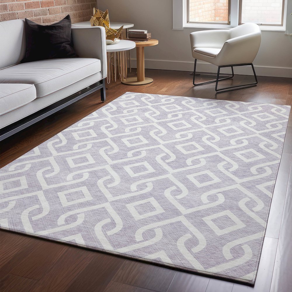 Premium Machine Washable Mayfield  Lavender 10' x 14' Rug. Picture 5