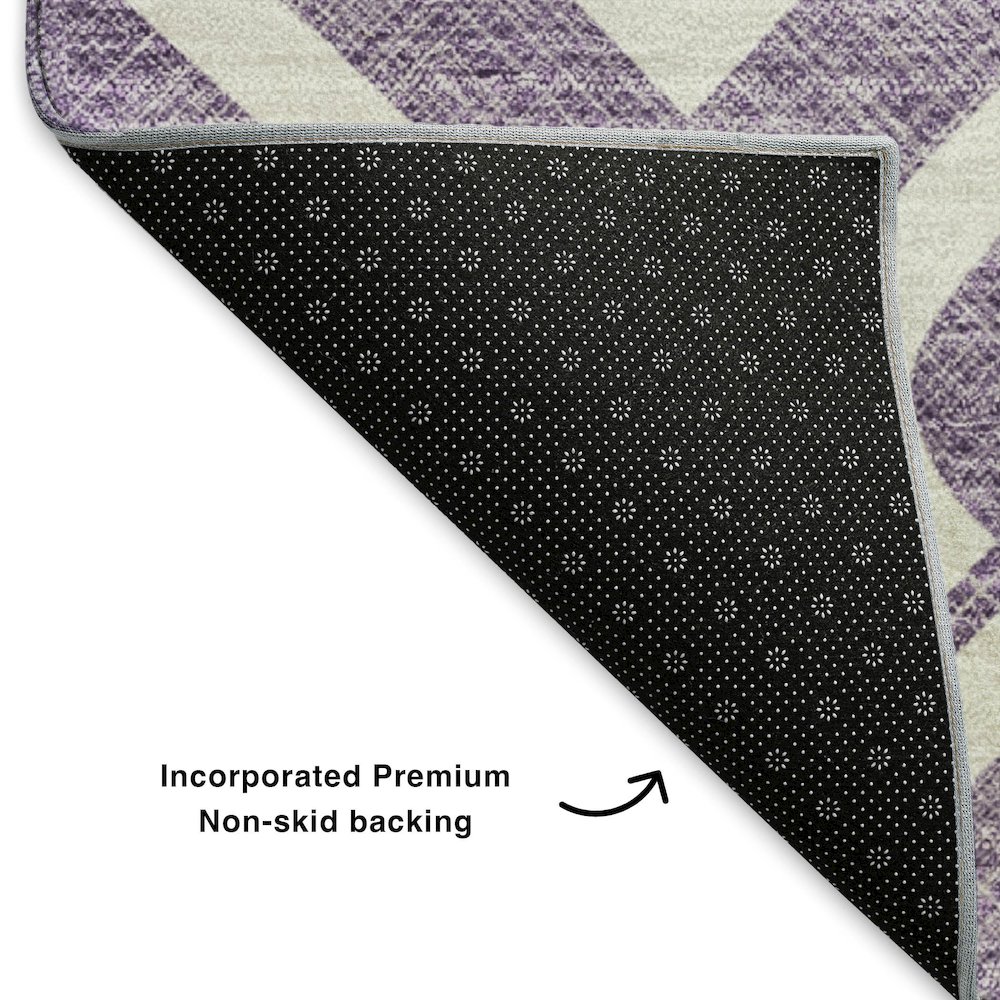 Premium Machine Washable Mayfield  Purple 8' x 8' Round Rug. Picture 2