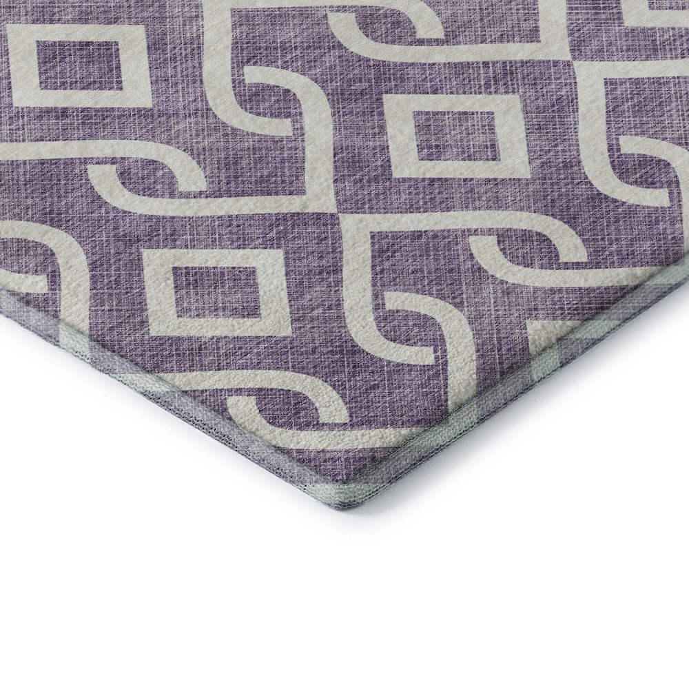 Premium Machine Washable Mayfield  Purple 8' x 8' Round Rug. Picture 3