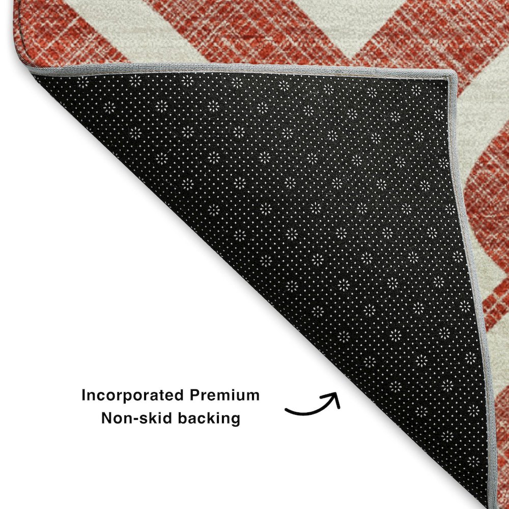 Premium Machine Washable Mayfield  Red 8' x 8' Round Rug. Picture 2