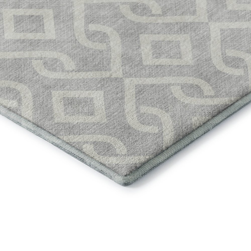 Premium Machine Washable Mayfield  Silver 8' x 8' Round Rug. Picture 3