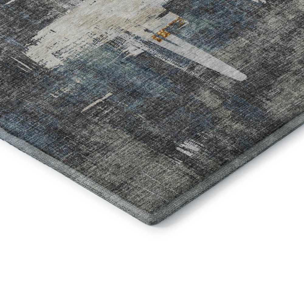 Premium Machine Washable Mayfield  Charcoal 8' x 8' Round Rug. Picture 3