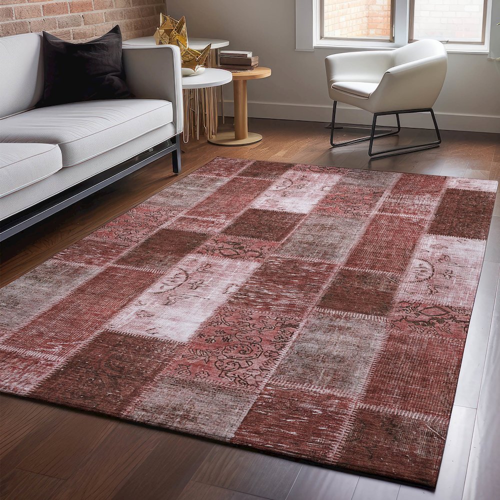Premium Machine Washable Mayfield  Burgundy 10' x 14' Rug. Picture 5