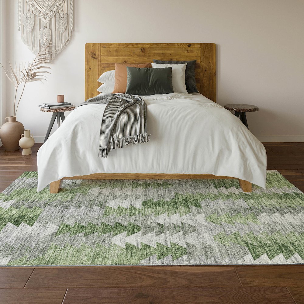 Premium Machine Washable Mayfield  Green 10' x 14' Rug. Picture 6