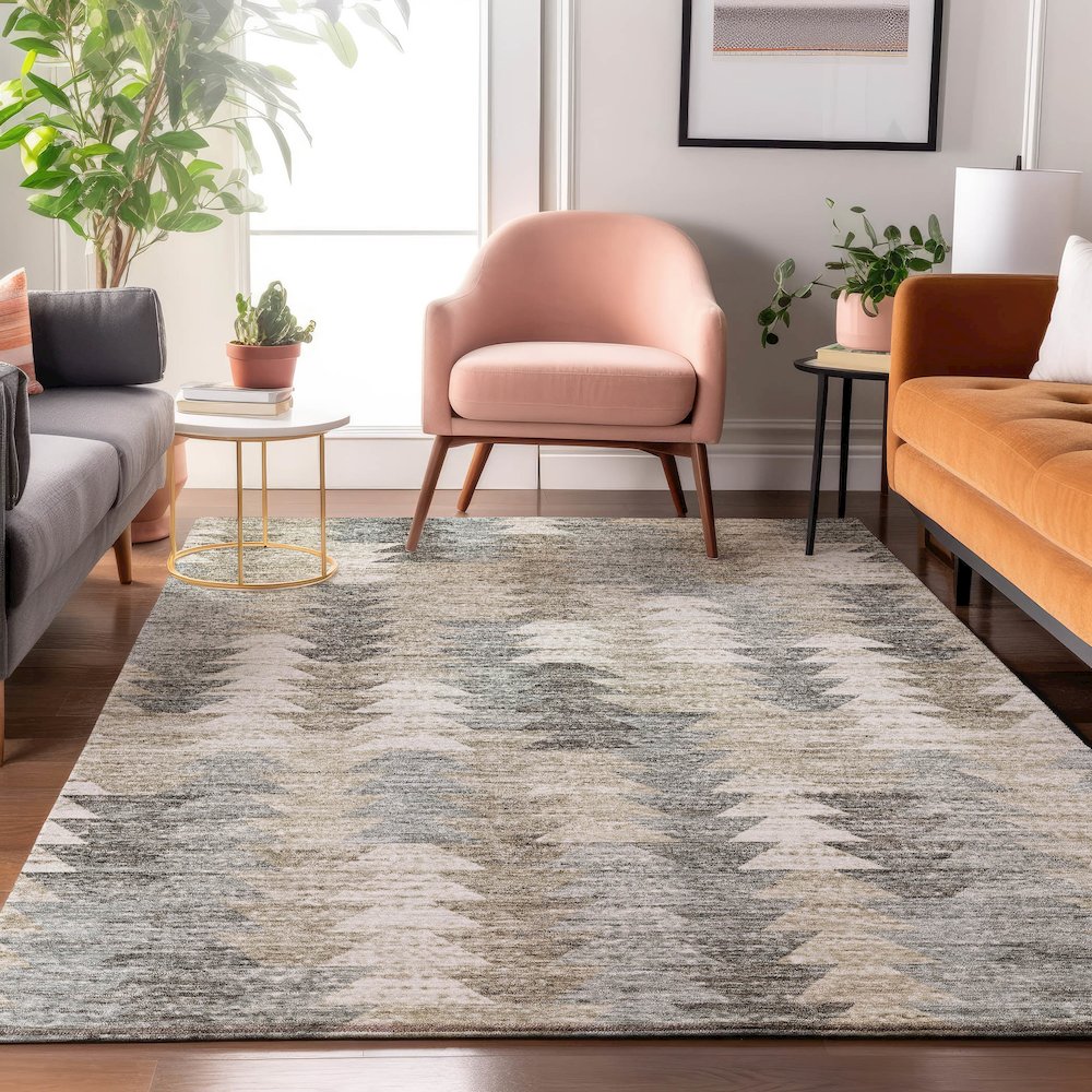 Premium Machine Washable Mayfield  Taupe 10' x 14' Rug. Picture 5