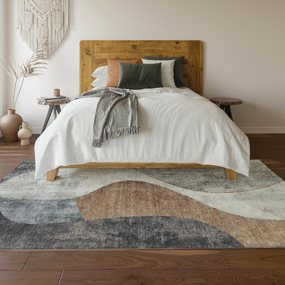 Premium Machine Washable Mayfield  Gray 10' x 14' Rug. Picture 6