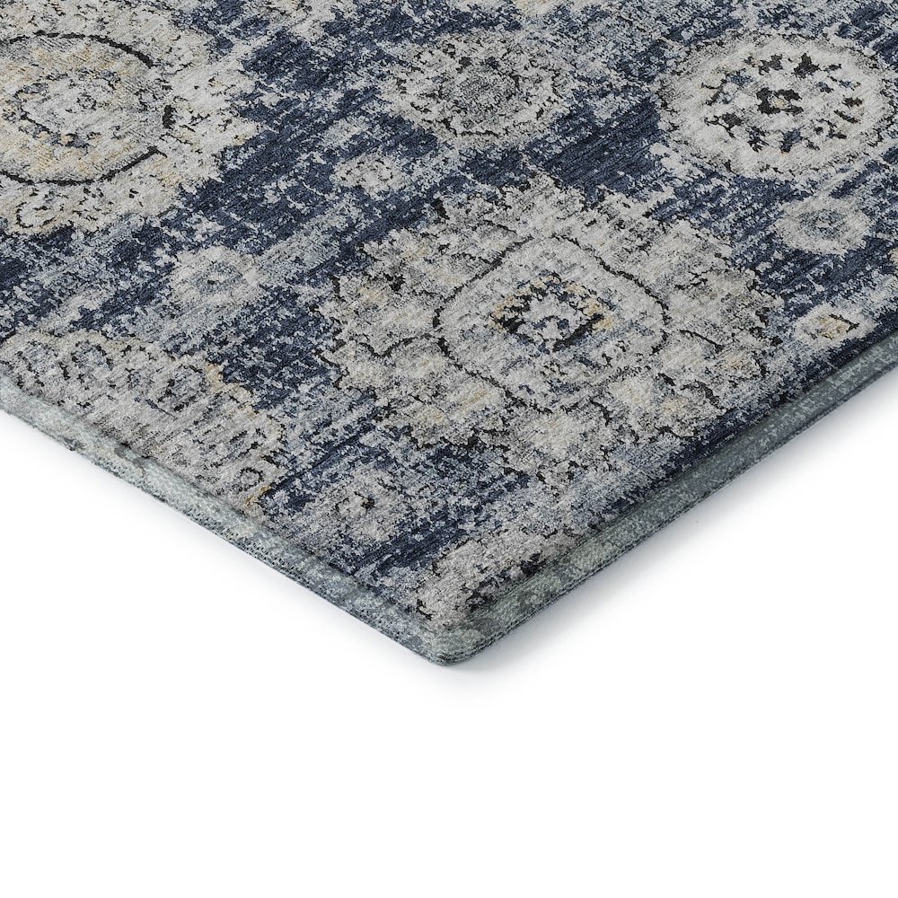 Premium Machine Washable Mayfield  Navy 8' x 8' Round Rug. Picture 3
