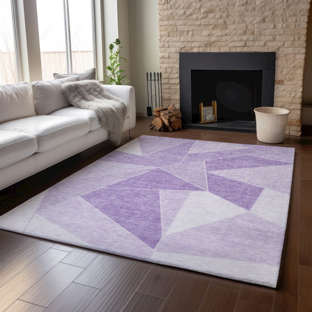 Premium Machine Washable Mayfield  Lilac 10' x 14' Rug. Picture 6