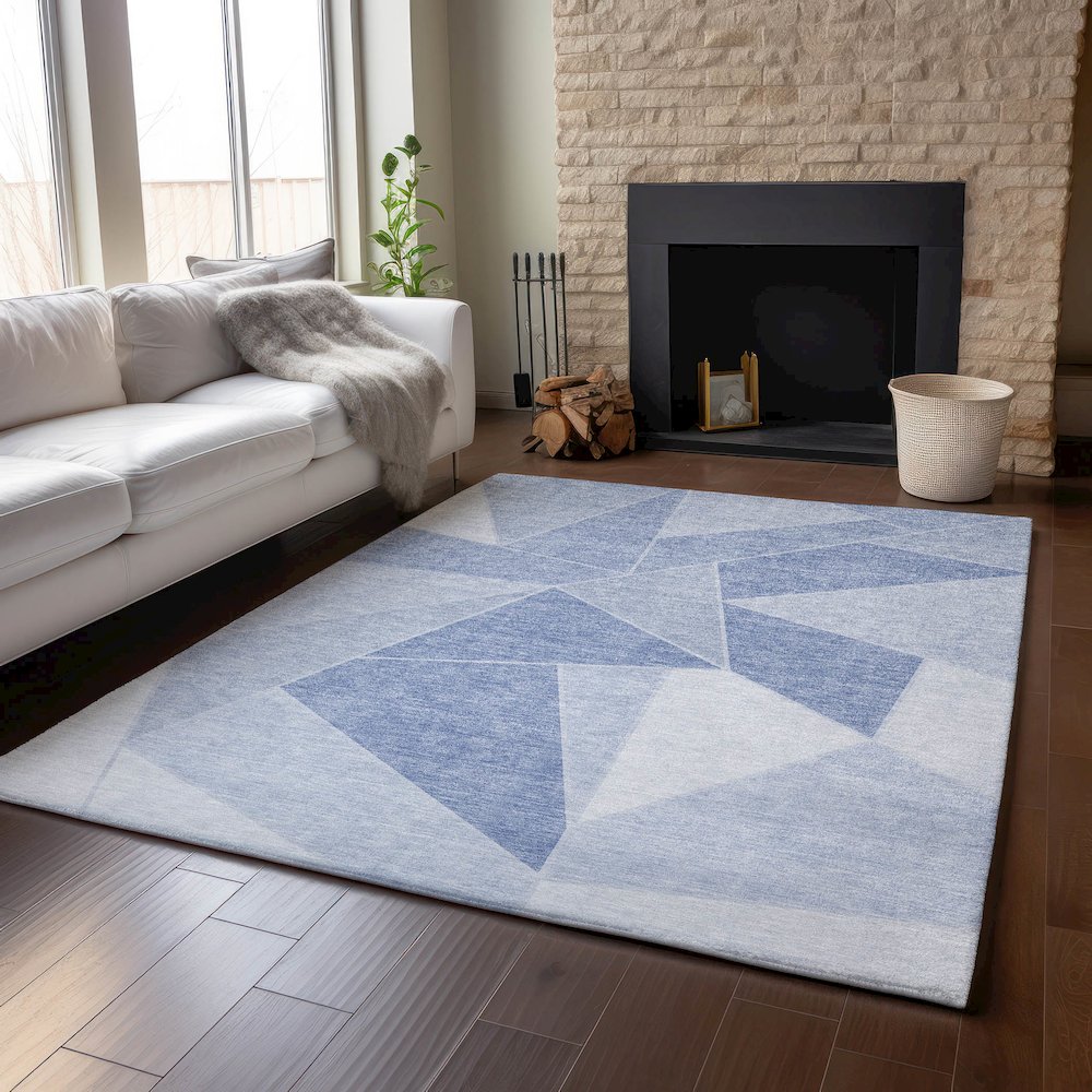 Premium Machine Washable Mayfield  Sky 10' x 14' Rug. Picture 6