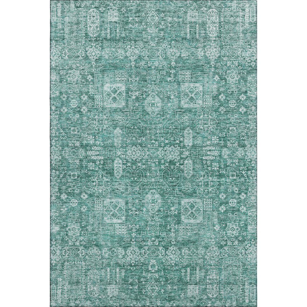 Premium Machine Washable Mayfield  Teal 10' x 14' Rug. Picture 1