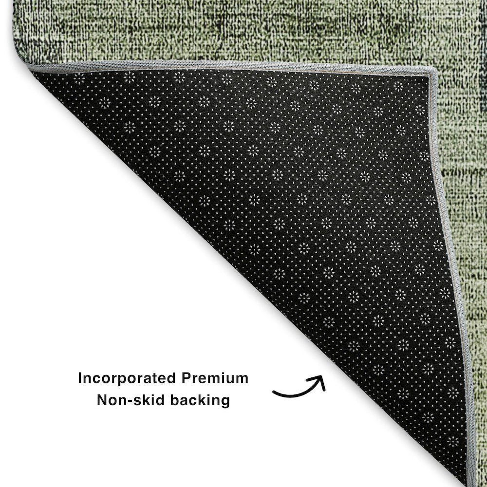 Premium Machine Washable Mayfield  Green 8' x 8' Round Rug. Picture 2