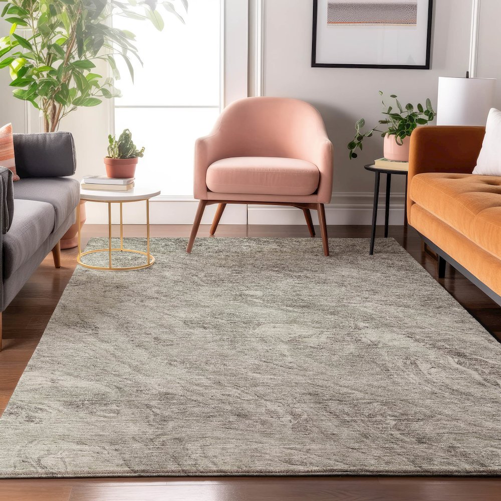 Premium Machine Washable Mayfield  Taupe 10' x 14' Rug. Picture 5
