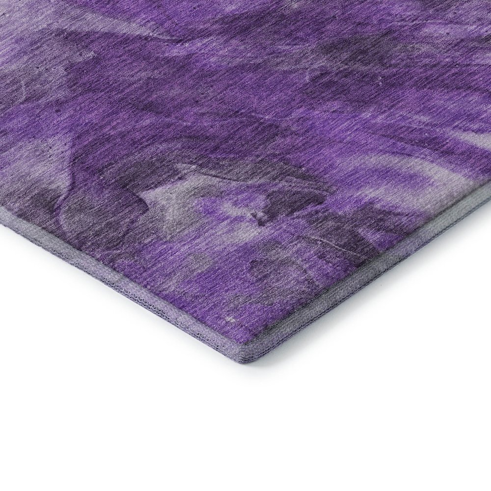 Premium Machine Washable Mayfield  Purple 8' x 8' Round Rug. Picture 3