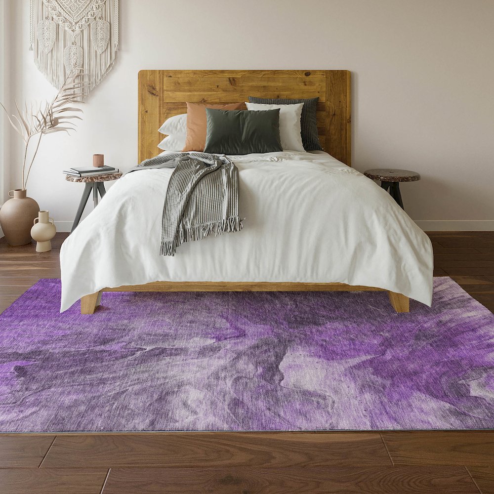 Premium Machine Washable Mayfield  Purple 10' x 14' Rug. Picture 6