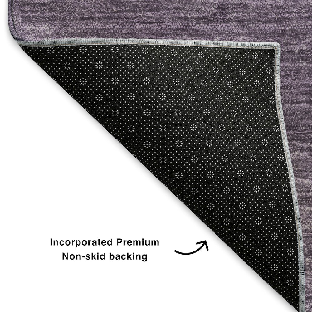 Premium Machine Washable Mayfield  Eggplant 8' x 8' Round Rug. Picture 2