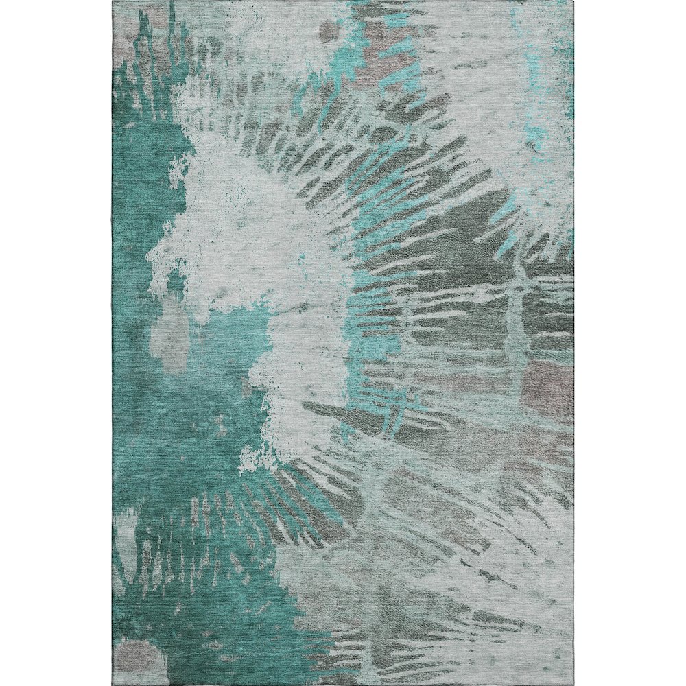 Premium Machine Washable Mayfield  Teal 10' x 14' Rug. Picture 1