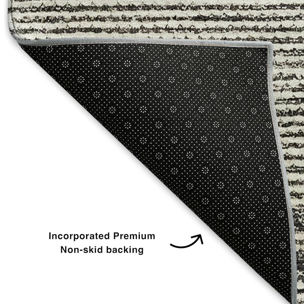 Premium Machine Washable Mayfield  Charcoal 8' x 8' Round Rug. Picture 2