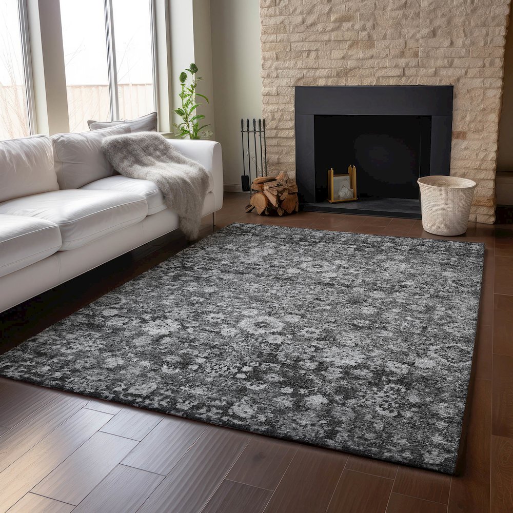 Premium Machine Washable Mayfield  Gray 10' x 14' Rug. Picture 6