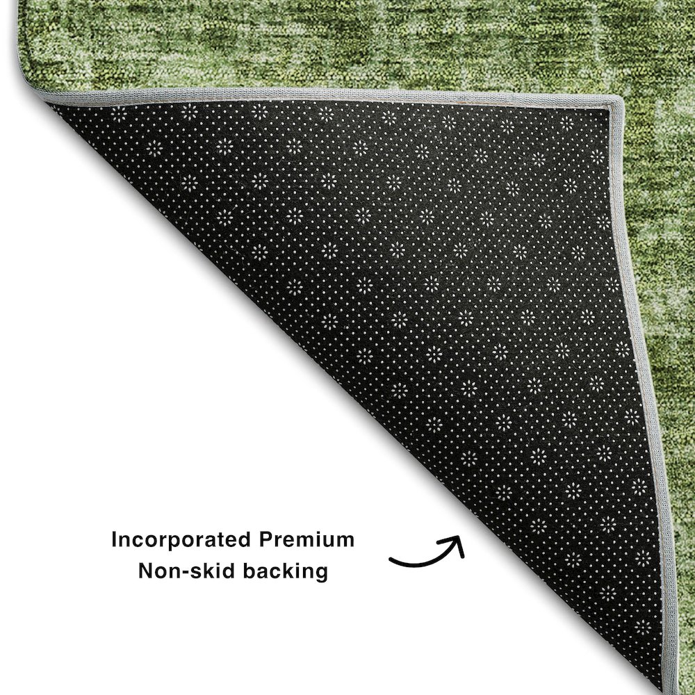 Premium Machine Washable Mayfield AMF656 Olive 8' x 8' Round Rug. Picture 2